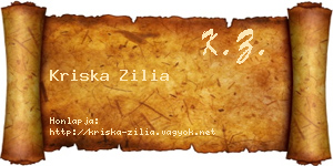 Kriska Zilia névjegykártya